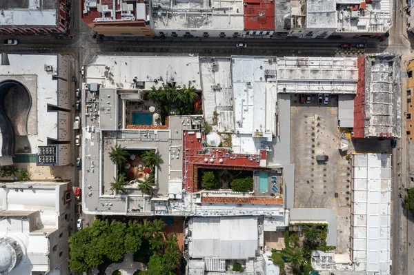 Vista Aérea Cima Para Baixo Quarteirão Cidade Merida México — Fotografia de Stock