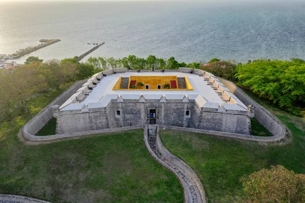 Flygfoto Över Fästningen San Miguel Campeche Mexiko Yucatanhalvön — Stockfoto