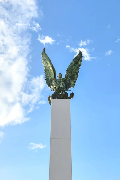 Campeche Mexico May 2021 Mayan Angel Sculpture Signifying Fusion Mayan — Stock Photo, Image