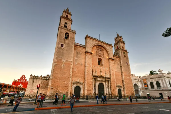 2021年5月24日 墨西哥梅里达 梅里达圣伊尔德丰索主教座堂 San Ildefonso Cathedral Merida 美国大陆上第一个完成的主教座堂 也是16世纪唯一一个完全建成的主教座堂 — 图库照片