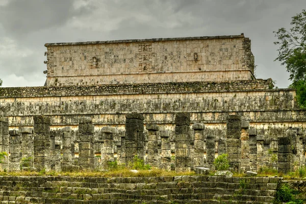 Templo Los Guerreros Temple Warriors Chichen Itza Yucatan Mexico Unesco — стокове фото