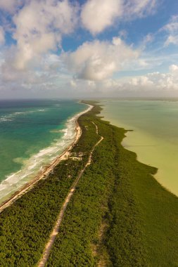 Quintana Roo, Meksika 'daki Tulum yarımadasının manzarası.