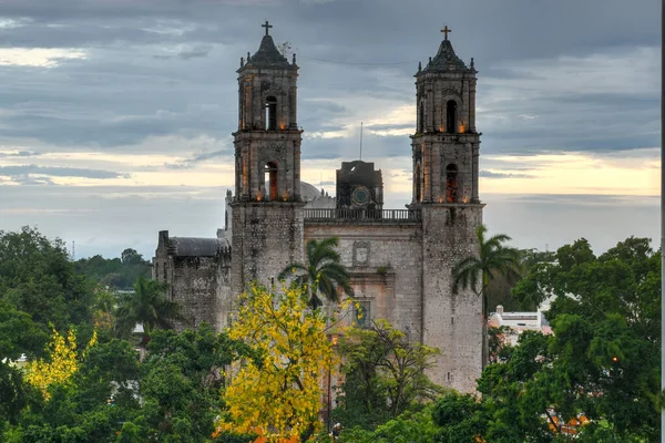 San Gervasio 멕시코의 유카탄 반도의 리드에 역사적 교회이다 스페인 식민지 — 스톡 사진