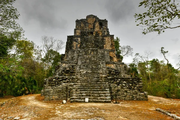 Muyil Mayan Egy Piramis Romjai Sian Kaan Ban Tulum Közelében — Stock Fotó