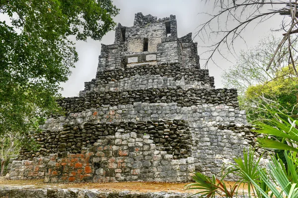Muyil Mayan Ruins Pyramid Sian Kaan Tulum Mexico — Stock Photo, Image