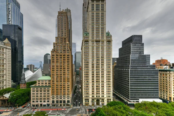 New York City Juni 2021 Panoramautsikt Över Skyskraporna Nedre Manhattan — Stockfoto