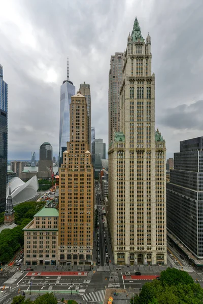 2021年6月13日 纽约市曼哈顿下城摩天大楼的全景鸟瞰 — 图库照片