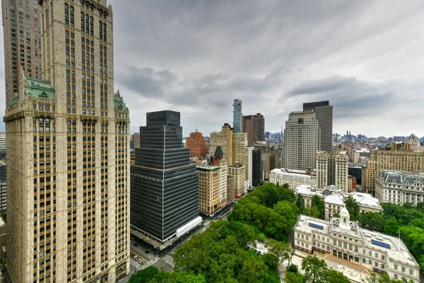 Panoramiczny Widok Lotu Ptaka Wieżowce Dolnego Manhattanu Nowym Jorku — Zdjęcie stockowe
