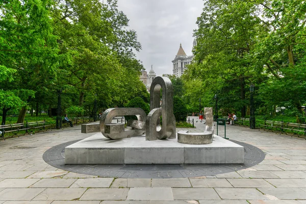 New York June 2021 Song Broken Chains Exhibited City Hall — Stock Photo, Image