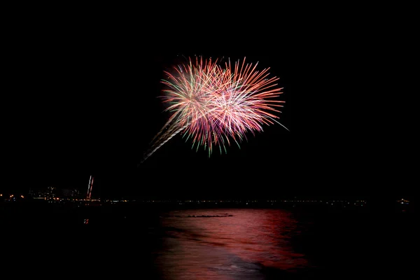 Coney Island Beach Fireworks — Stock Photo, Image