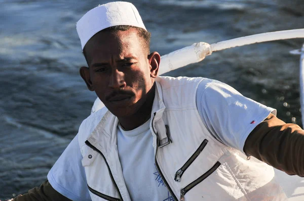 Felucca Sailor - Aswan, Egypt — Stock Photo, Image