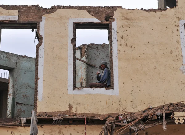 Egyptian Construction Worker in Luxor — Stock Photo, Image