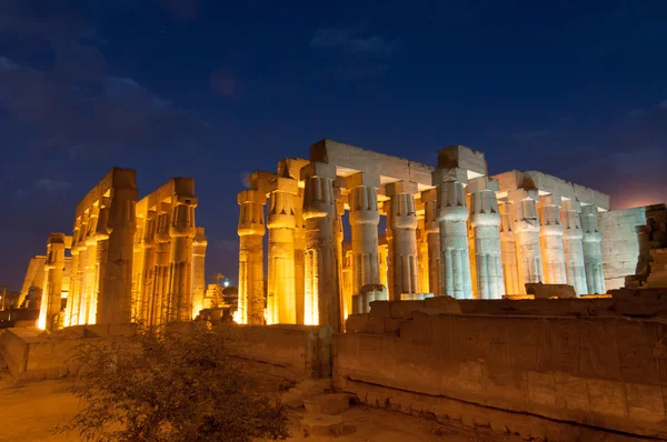 Tempio di Luxor, Egitto di notte — Foto Stock