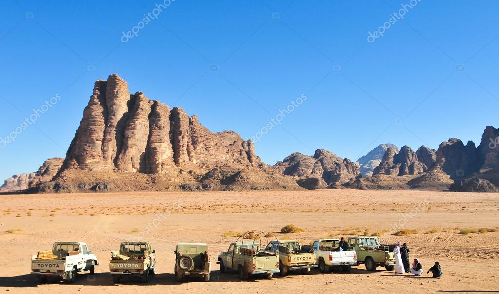 The Seven Pillars of Wisdom in Wadi Rum, Jordan — Stock Photo