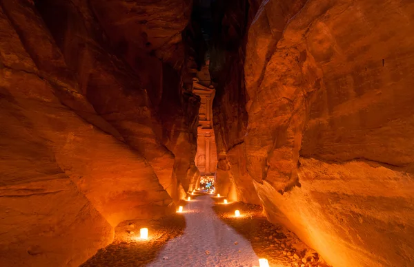 Petra, jordan's nachts — Stockfoto