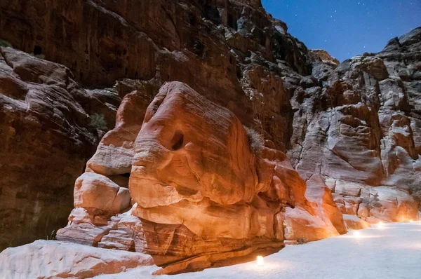 Rocha em forma de elefante - Petra, Jordânia — Fotografia de Stock