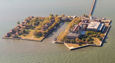 Havadan görünümü Ellis Island, New York