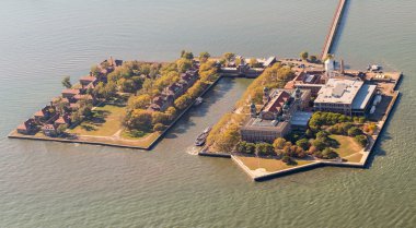 Aerial View of Ellis Island, New York clipart