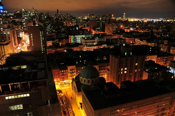 New Yorks East Village Skyline på natten — Stockfoto