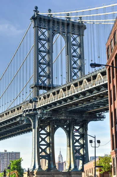 Manhattan Bridge z Dumbo, Brooklyn — Stock fotografie