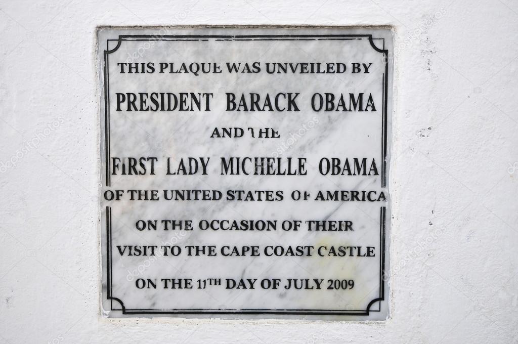 Cape Coast Castle Obama Plaque, Ghana