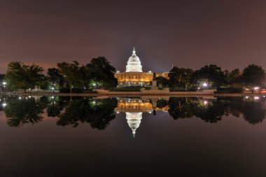 US Capitol in Washington DC at night clipart