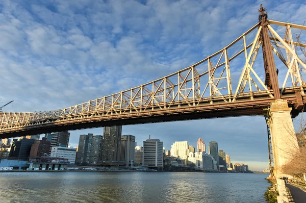 Roosevelt Island i Queensboro Bridge, Manhattan, New York — Zdjęcie stockowe