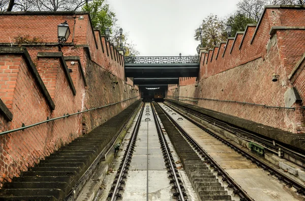 Funiculaire au château de Buda à Budapest — Photo