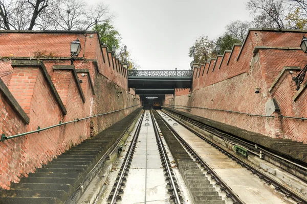 Funicular to Buda Castle in Budapest — Stock Photo, Image