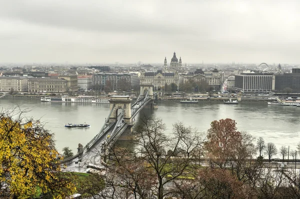 Szechenyi Řetězový most - Budapešť, Maďarsko — Stock fotografie