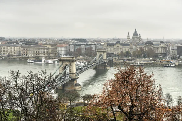 Szechenyi Řetězový most - Budapešť, Maďarsko — Stock fotografie