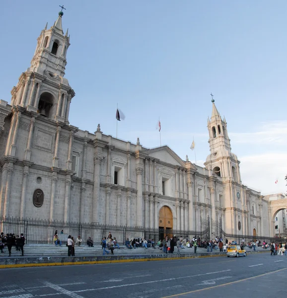 Arequipa kathedraal en de Plaza de Armas, Peru — Stockfoto