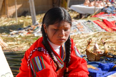 Young Peruvian Girl, Lake Titicaca clipart