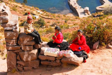 Titicaca gölü, Peru etrafında sahne
