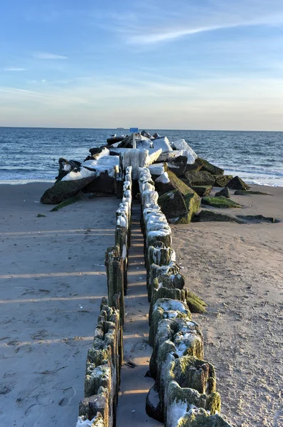 Coney Island Beach, zima — Zdjęcie stockowe