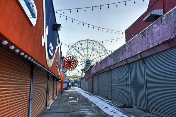 Parc d'attraction de Coney Island, hiver — Photo