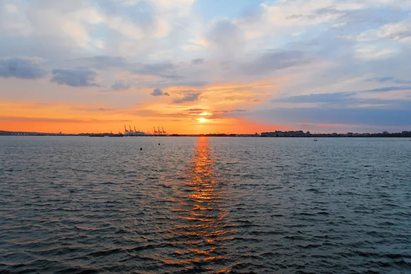 Porto de Nova Iorque em Sunset — Fotografia de Stock