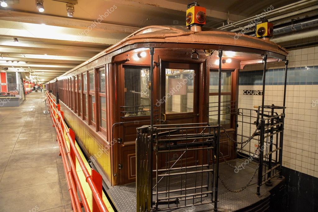 BROOKLYN, NEW YORK - SEPTEMBER 15, 2012: New York Transit Museum with vintage train.
