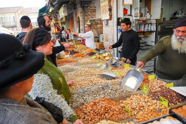 Jerusalem trh, nákupy — Stock fotografie
