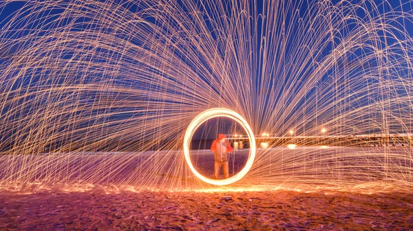 スチールウールの燃焼 — ストック写真