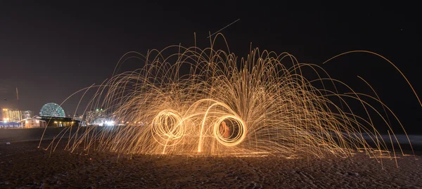 Burning Steel Wool — Stock Photo, Image