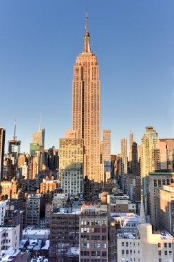 New York Şehri gün batımında ufuk çizgisi