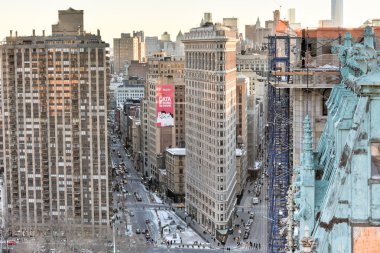 New York Şehri gün batımında ufuk çizgisi