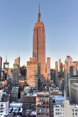 New York Şehri gün batımında ufuk çizgisi