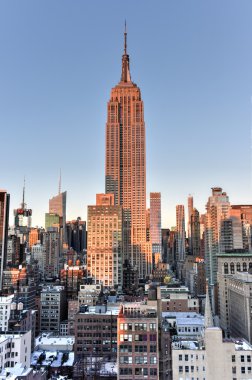 New York Şehri gün batımında ufuk çizgisi