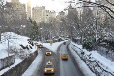 Central Park kışın kabinler