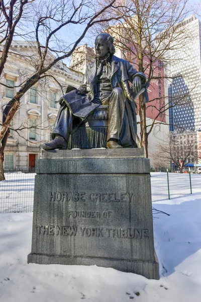 Horace Greeley Memorial, New York City – stockfoto
