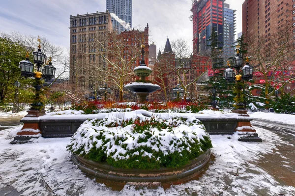 City Hall Park Fountain - New York City — Stock Photo, Image