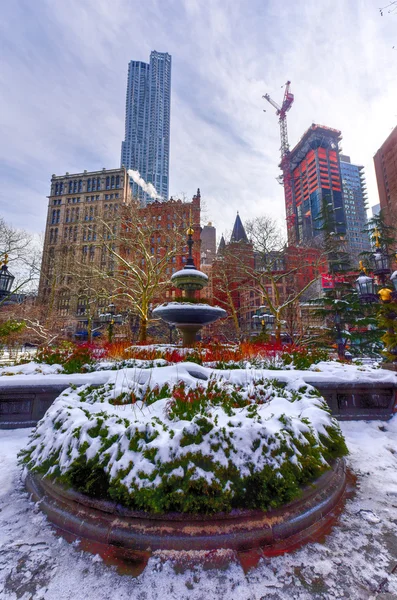 City Hall Park çeşme - New York City — Stok fotoğraf