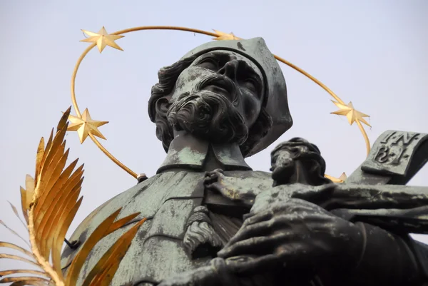 Statue of John of Nepomuk - Prague, Czech Republic — Stock Photo, Image